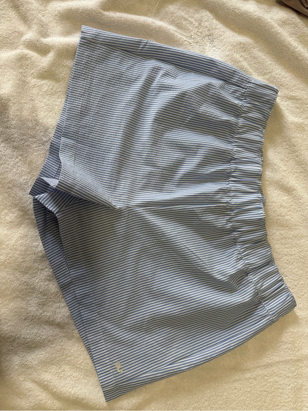 Vineyard Vines Blue and White Striped Athletic Shorts